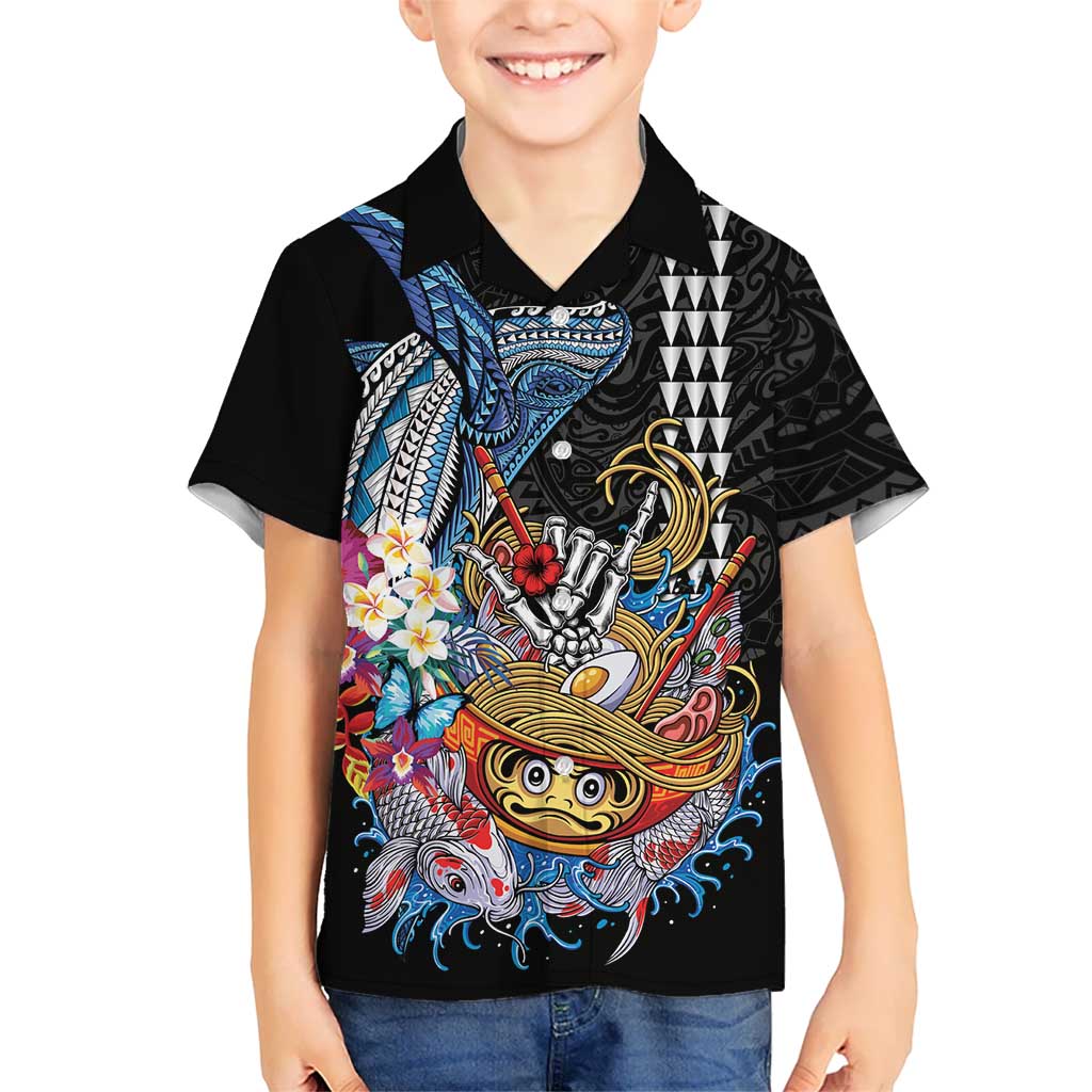 Personalized Japanese Koi Fish Ramen Hawaiian Shirt Aloha Shark Kakau Pattern LT9 - Polynesian Pride