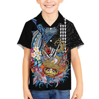Personalized Japanese Koi Fish Ramen Hawaiian Shirt Aloha Shark Kakau Pattern LT9 - Polynesian Pride
