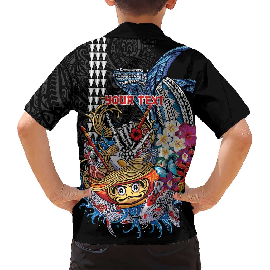 Personalized Japanese Koi Fish Ramen Hawaiian Shirt Aloha Shark Kakau Pattern LT9 - Polynesian Pride