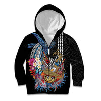 Personalized Japanese Koi Fish Ramen Kid Hoodie Aloha Shark Kakau Pattern