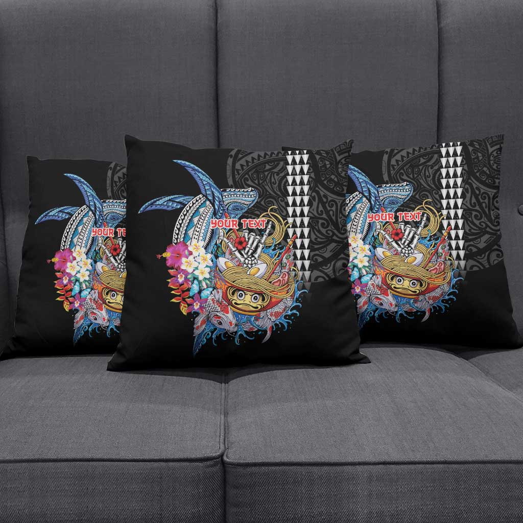 Personalized Japanese Koi Fish Ramen Pillow Cover Aloha Shark Kakau Pattern LT9 - Polynesian Pride