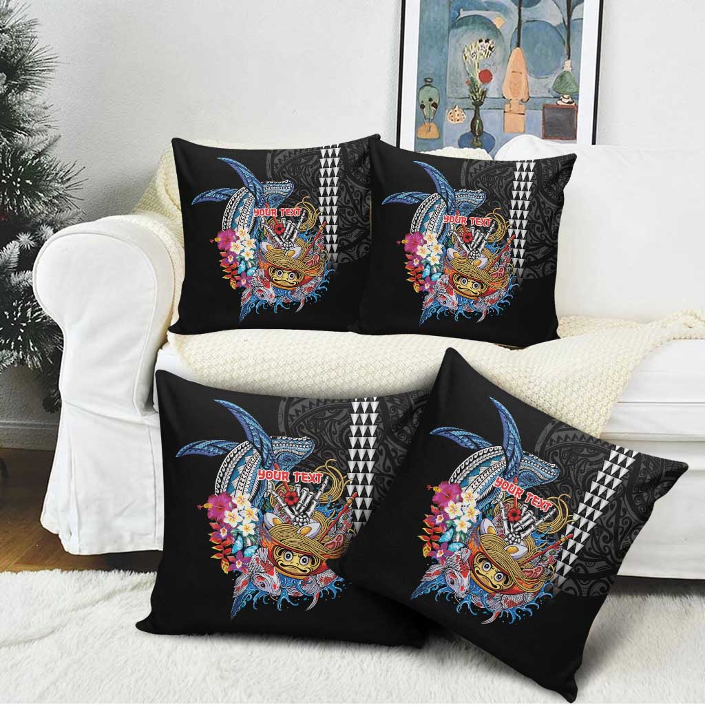 Personalized Japanese Koi Fish Ramen Pillow Cover Aloha Shark Kakau Pattern LT9 - Polynesian Pride