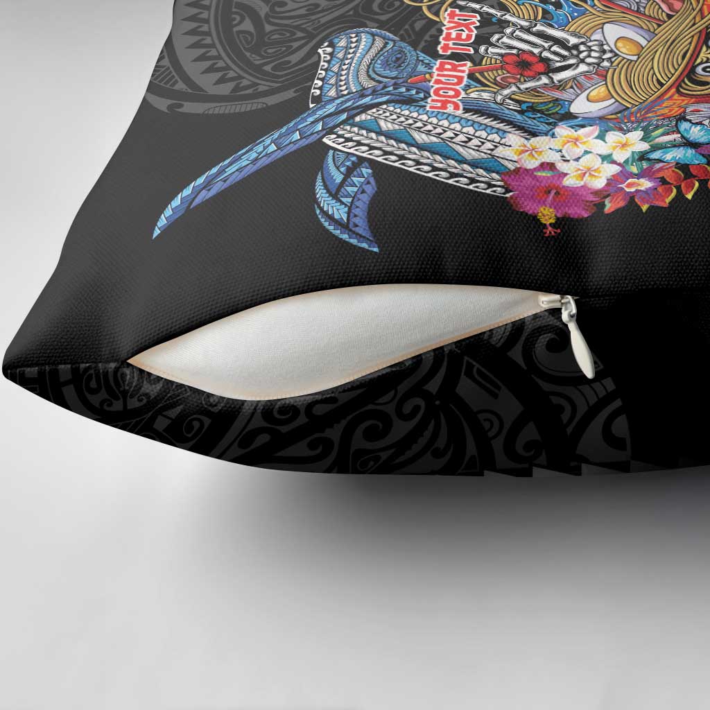 Personalized Japanese Koi Fish Ramen Pillow Cover Aloha Shark Kakau Pattern LT9 - Polynesian Pride