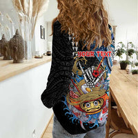 Personalized Japanese Koi Fish Ramen Women Casual Shirt Aloha Shark Kakau Pattern LT9 - Polynesian Pride