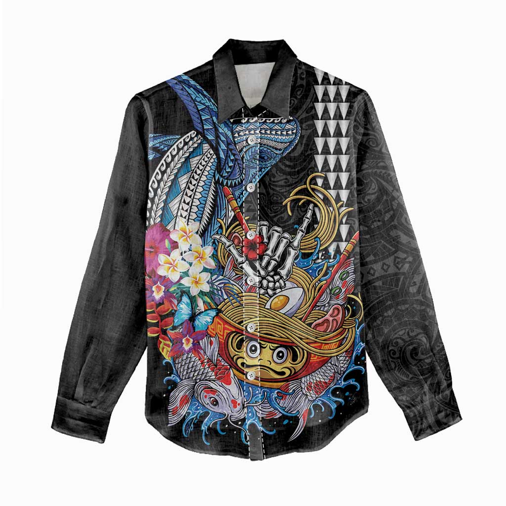 Personalized Japanese Koi Fish Ramen Women Casual Shirt Aloha Shark Kakau Pattern LT9 - Polynesian Pride