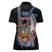 Personalized Japanese Koi Fish Ramen Women Polo Shirt Aloha Shark Kakau Pattern LT9 - Polynesian Pride