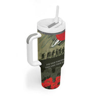 ANZAC Day We Remember Tumbler With Handle Maori Silver Fern Camouflage Motif