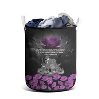 ANZAC Day Remembrance Laundry Basket Purple Poppy We Will Remember Them