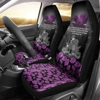 ANZAC Day Remembrance Car Seat Cover Purple Poppy We Will Remember Them