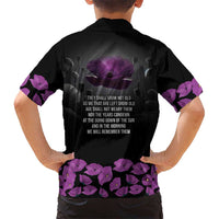 ANZAC Day Remembrance Family Matching Long Sleeve Bodycon Dress and Hawaiian Shirt Purple Poppy We Will Remember Them LT9 - Polynesian Pride
