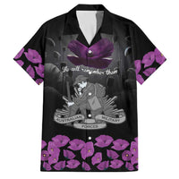 ANZAC Day Remembrance Family Matching Long Sleeve Bodycon Dress and Hawaiian Shirt Purple Poppy We Will Remember Them LT9 Dad's Shirt - Short Sleeve Purple - Polynesian Pride
