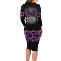 ANZAC Day Remembrance Family Matching Long Sleeve Bodycon Dress and Hawaiian Shirt Purple Poppy We Will Remember Them LT9 - Polynesian Pride