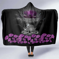 ANZAC Day Remembrance Hooded Blanket Purple Poppy We Will Remember Them