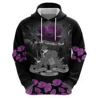 ANZAC Day Remembrance Hoodie Purple Poppy We Will Remember Them