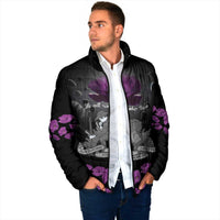 ANZAC Day Remembrance Padded Jacket Purple Poppy We Will Remember Them