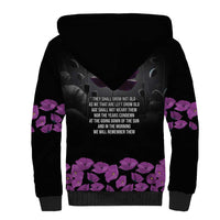 ANZAC Day Remembrance Sherpa Hoodie Purple Poppy We Will Remember Them LT9 - Polynesian Pride