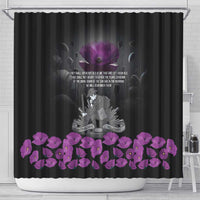 ANZAC Day Remembrance Shower Curtain Purple Poppy We Will Remember Them