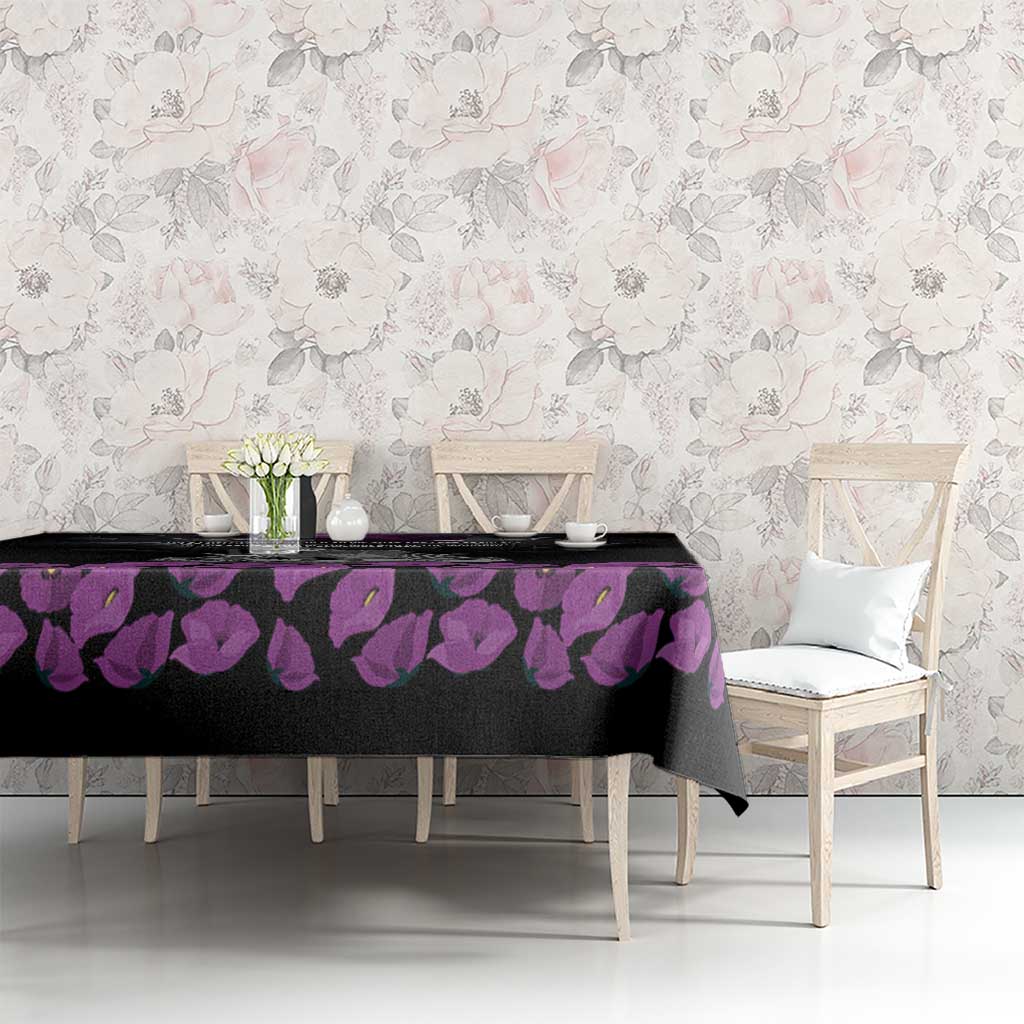 ANZAC Day Remembrance Tablecloth Purple Poppy We Will Remember Them