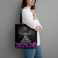 ANZAC Day Remembrance Tote Bag Purple Poppy We Will Remember Them