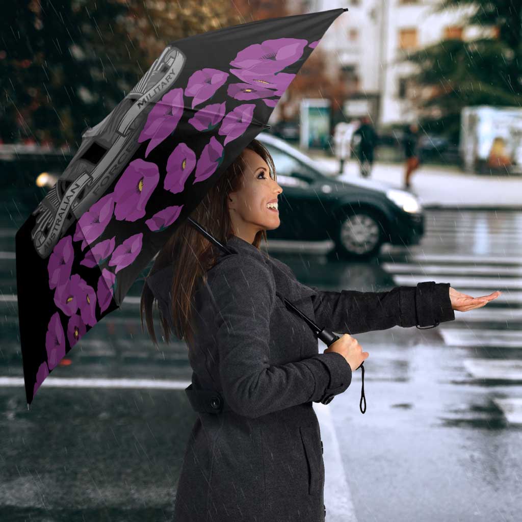 ANZAC Day Remembrance Umbrella Purple Poppy We Will Remember Them