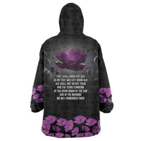 ANZAC Day Remembrance Wearable Blanket Hoodie Purple Poppy We Will Remember Them LT9 - Polynesian Pride