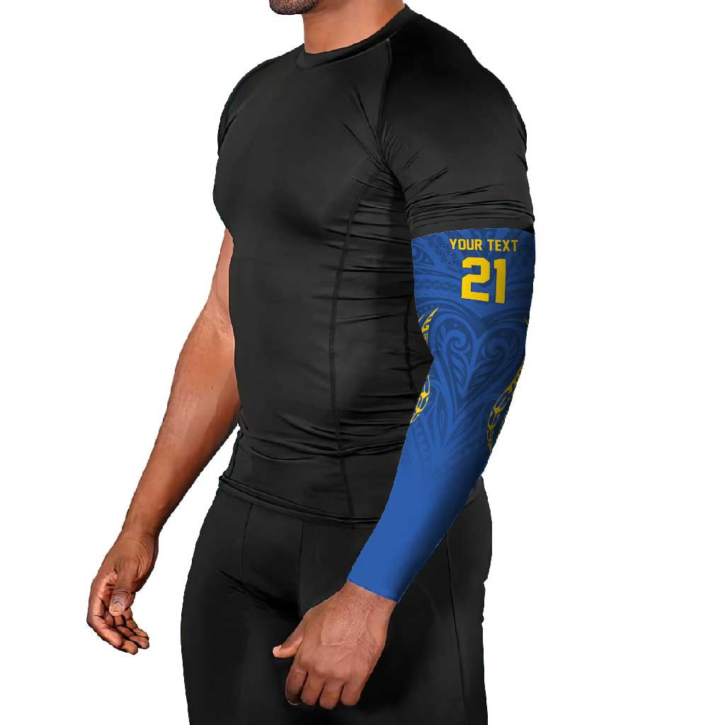 Custom Oceania Football Solomon Kings Arm Sleeves Polynesian Tribal Pattern