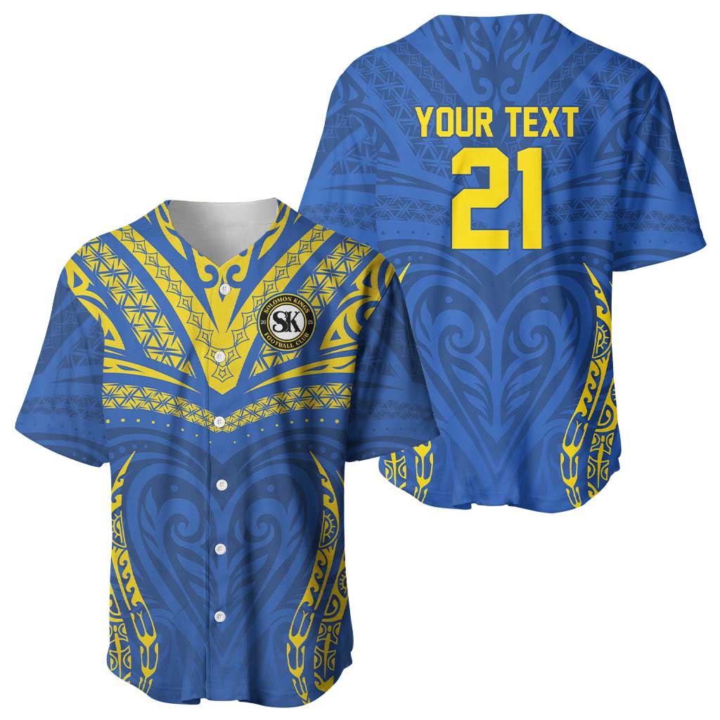 Custom Oceania Football Solomon Kings Baseball Jersey Polynesian Tribal Pattern