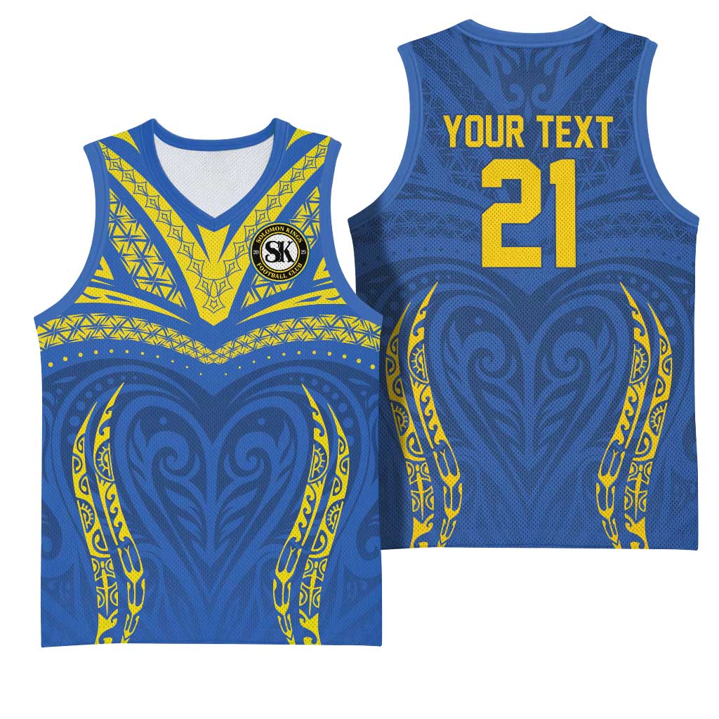 Custom Oceania Football Solomon Kings Basketball Jersey Polynesian Tribal Pattern