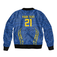 Custom Oceania Football Solomon Kings Bomber Jacket Polynesian Tribal Pattern