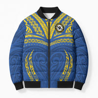 Custom Oceania Football Solomon Kings Bomber Puffer Jacket Polynesian Tribal Pattern