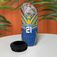 Custom Oceania Football Solomon Kings 4 in 1 Can Cooler Tumbler Polynesian Tribal Pattern