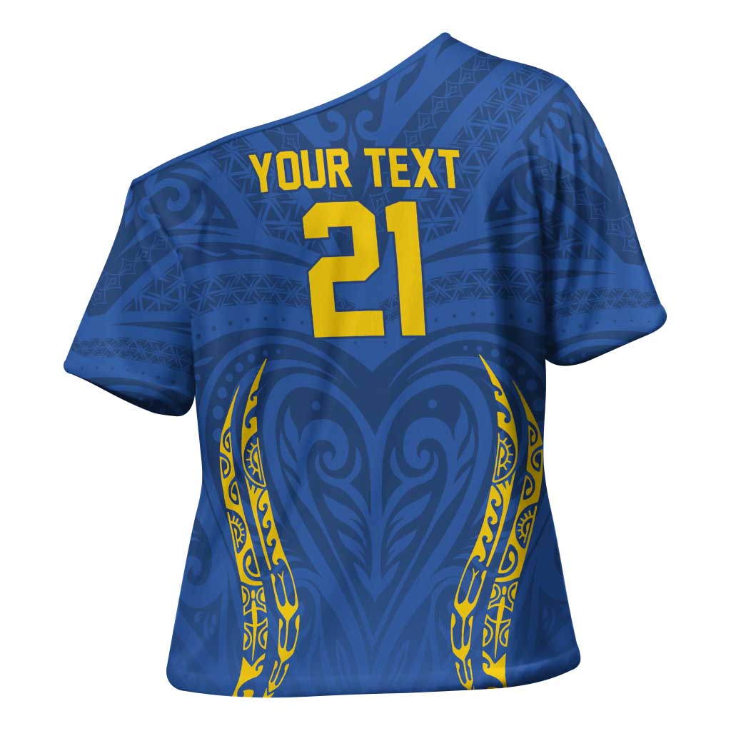 Custom Oceania Football Solomon Kings Cross Shoulder Shirt Polynesian Tribal Pattern LT9 - Polynesian Pride