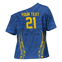 Custom Oceania Football Solomon Kings Cross Shoulder Shirt Polynesian Tribal Pattern LT9 - Polynesian Pride