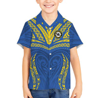Custom Oceania Football Solomon Kings Family Matching Long Sleeve Bodycon Dress and Hawaiian Shirt Polynesian Tribal Pattern