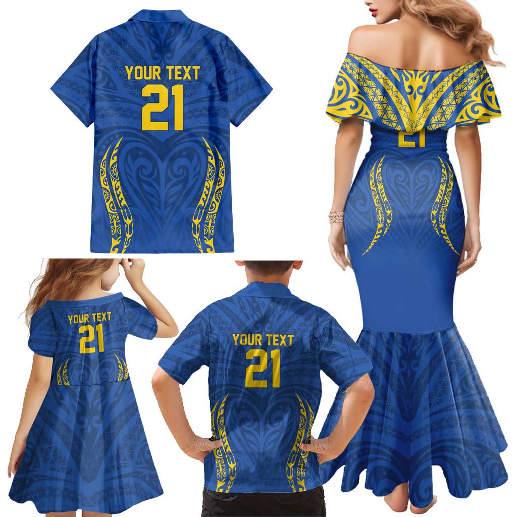 Custom Oceania Football Solomon Kings Family Matching Mermaid Dress and Hawaiian Shirt Polynesian Tribal Pattern