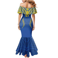 Custom Oceania Football Solomon Kings Family Matching Mermaid Dress and Hawaiian Shirt Polynesian Tribal Pattern