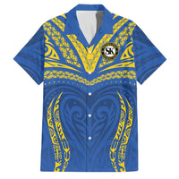 Custom Oceania Football Solomon Kings Family Matching Off Shoulder Maxi Dress and Hawaiian Shirt Polynesian Tribal Pattern