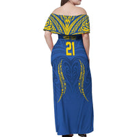 Custom Oceania Football Solomon Kings Family Matching Off Shoulder Maxi Dress and Hawaiian Shirt Polynesian Tribal Pattern