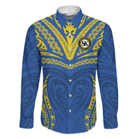 Custom Oceania Football Solomon Kings Family Matching Off Shoulder Short Dress and Hawaiian Shirt Polynesian Tribal Pattern