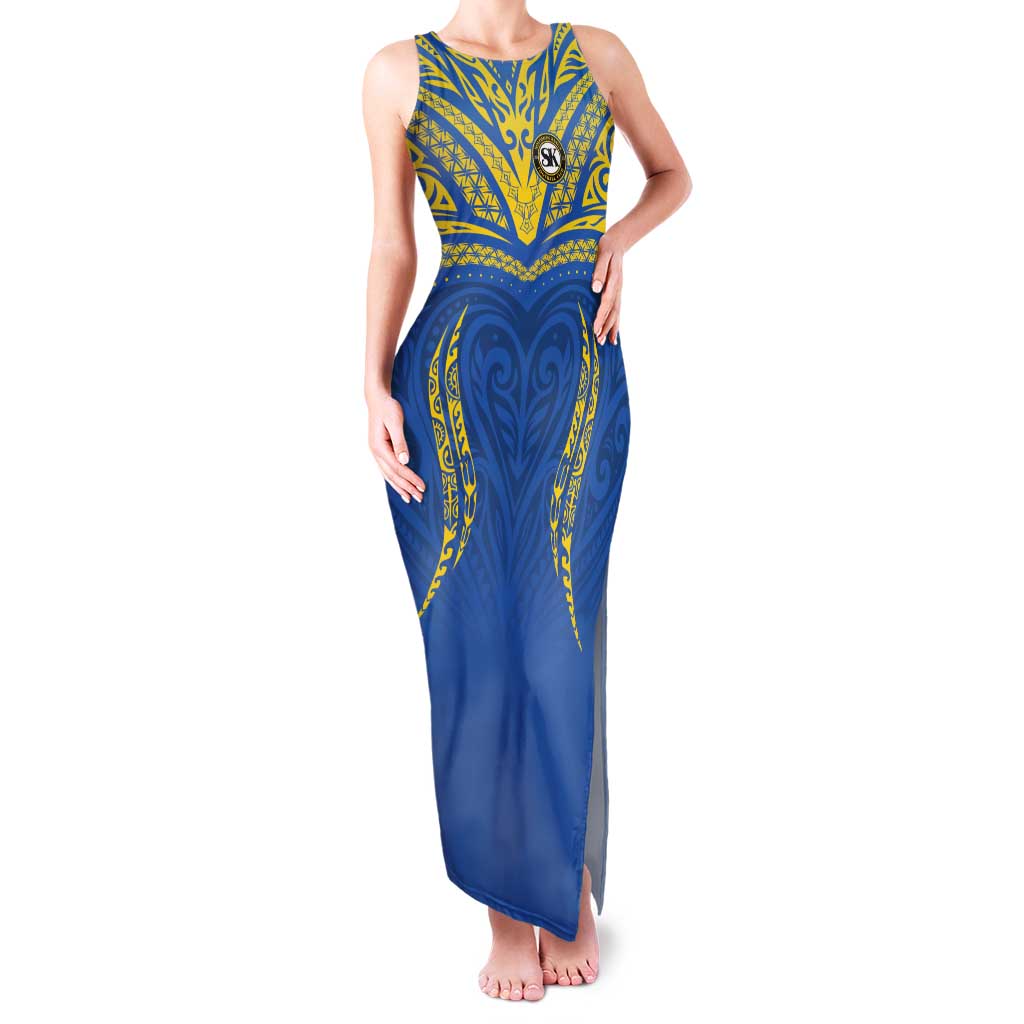 Custom Oceania Football Solomon Kings Family Matching Tank Maxi Dress and Hawaiian Shirt Polynesian Tribal Pattern