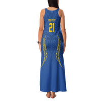 Custom Oceania Football Solomon Kings Family Matching Tank Maxi Dress and Hawaiian Shirt Polynesian Tribal Pattern