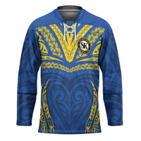Custom Oceania Football Solomon Kings Hockey Jersey Polynesian Tribal Pattern LT9 Unisex Blue - Polynesian Pride