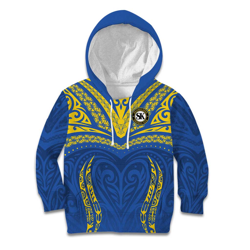 Custom Oceania Football Solomon Kings Kid Hoodie Polynesian Tribal Pattern