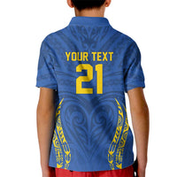 Custom Oceania Football Solomon Kings Kid Polo Shirt Polynesian Tribal Pattern