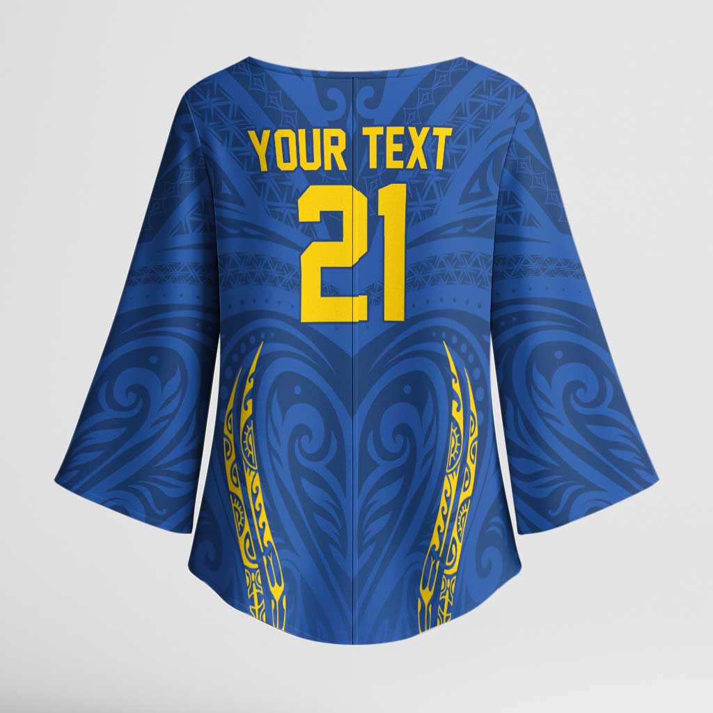 Custom Oceania Football Solomon Kings Kimono Sleeve Blouse Polynesian Tribal Pattern LT9 - Polynesian Pride