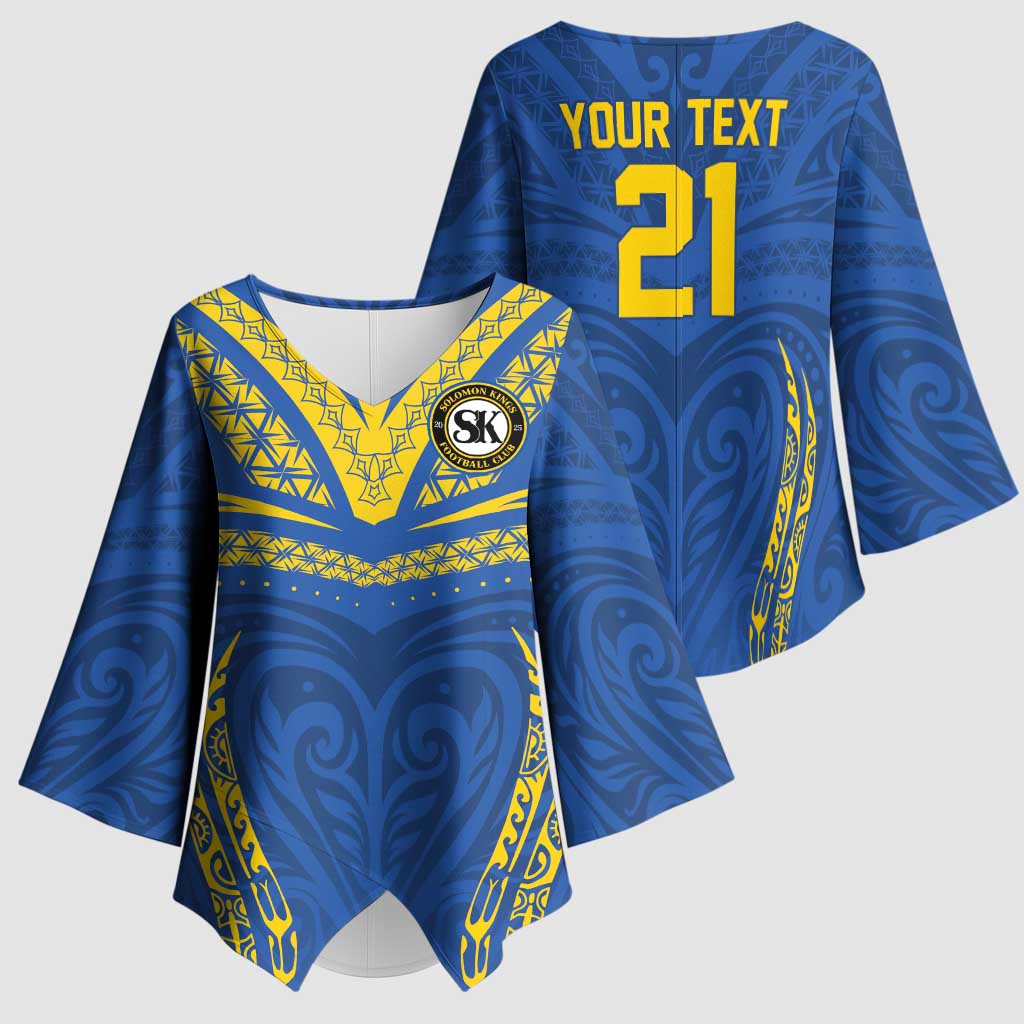 Custom Oceania Football Solomon Kings Kimono Sleeve Blouse Polynesian Tribal Pattern LT9 - Polynesian Pride