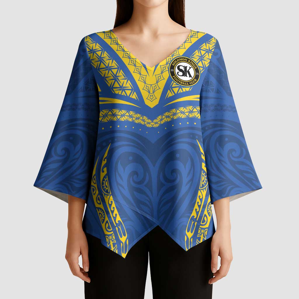 Custom Oceania Football Solomon Kings Kimono Sleeve Blouse Polynesian Tribal Pattern LT9 - Polynesian Pride