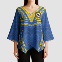 Custom Oceania Football Solomon Kings Kimono Sleeve Blouse Polynesian Tribal Pattern LT9 - Polynesian Pride