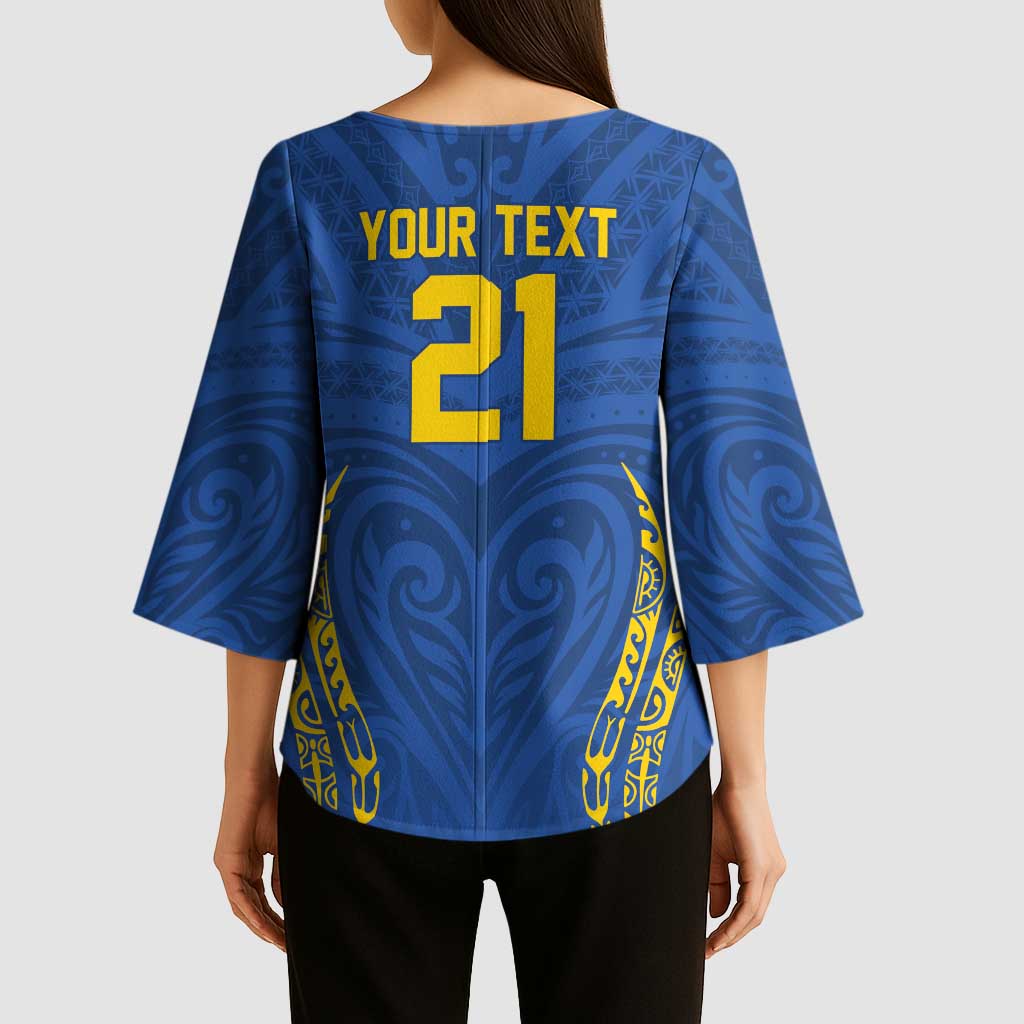 Custom Oceania Football Solomon Kings Kimono Sleeve Blouse Polynesian Tribal Pattern LT9 - Polynesian Pride
