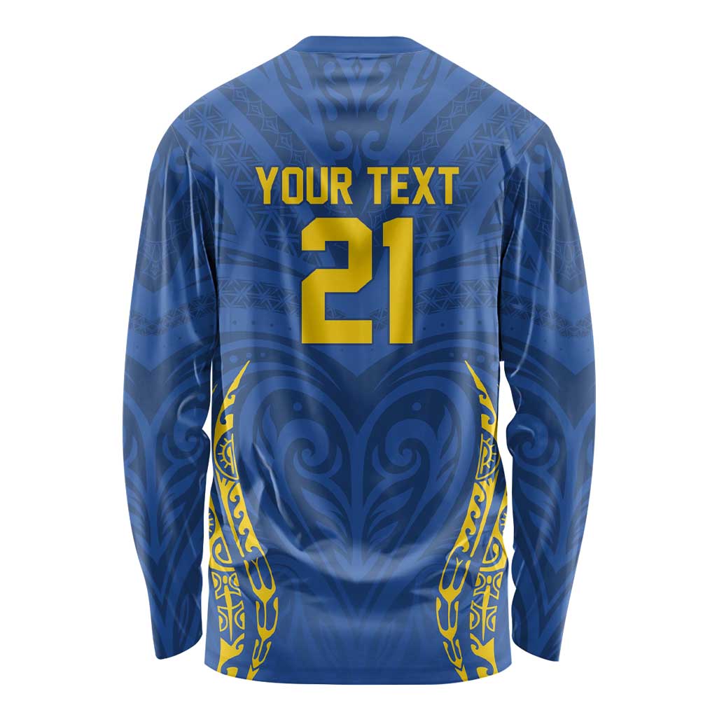 Custom Oceania Football Solomon Kings Long Sleeve Shirt Polynesian Tribal Pattern LT9 - Polynesian Pride
